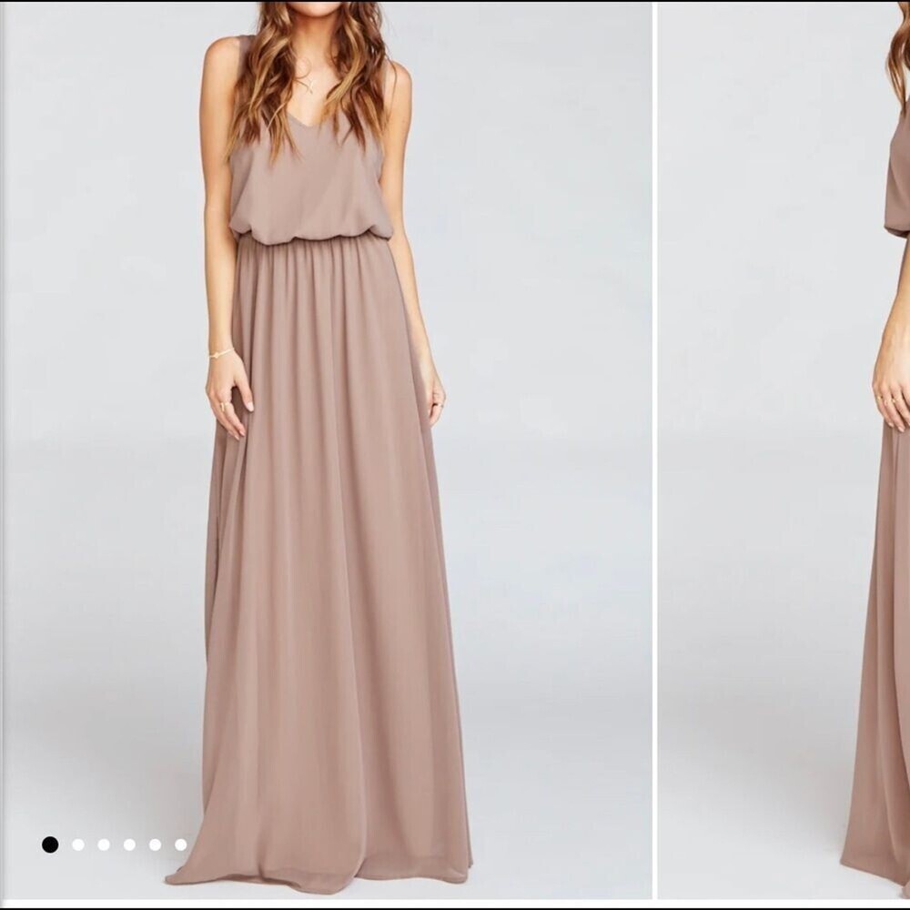 Show me your MuMu dress The Kendall Maxi dress soft v-neck bridesmaid dress SZ S
